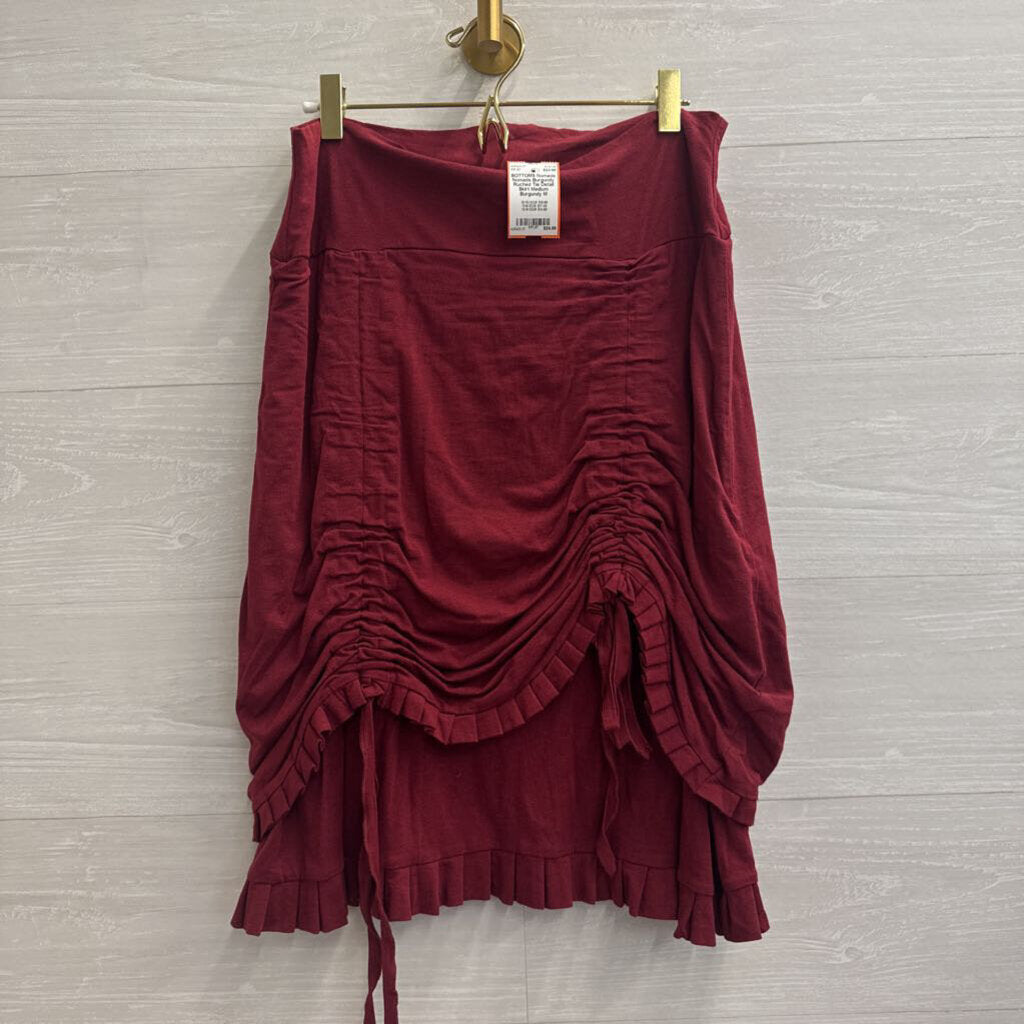 Nomads Burgundy Ruched Tie Detail Skirt Medium