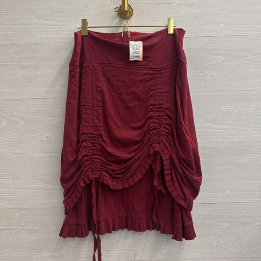 Nomads Burgundy Ruched Tie Detail Skirt Medium