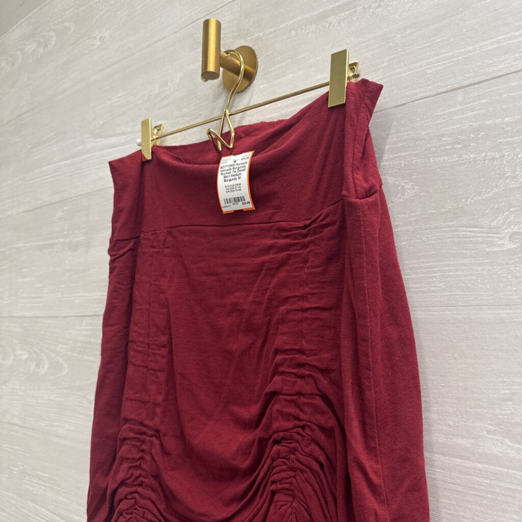 Nomads Burgundy Ruched Tie Detail Skirt Medium