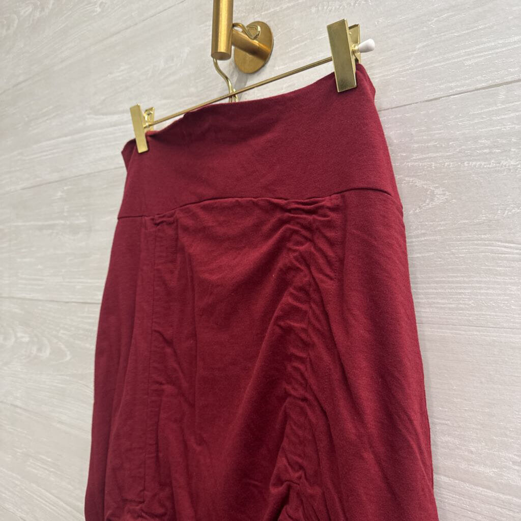 Nomads Burgundy Ruched Tie Detail Skirt Medium