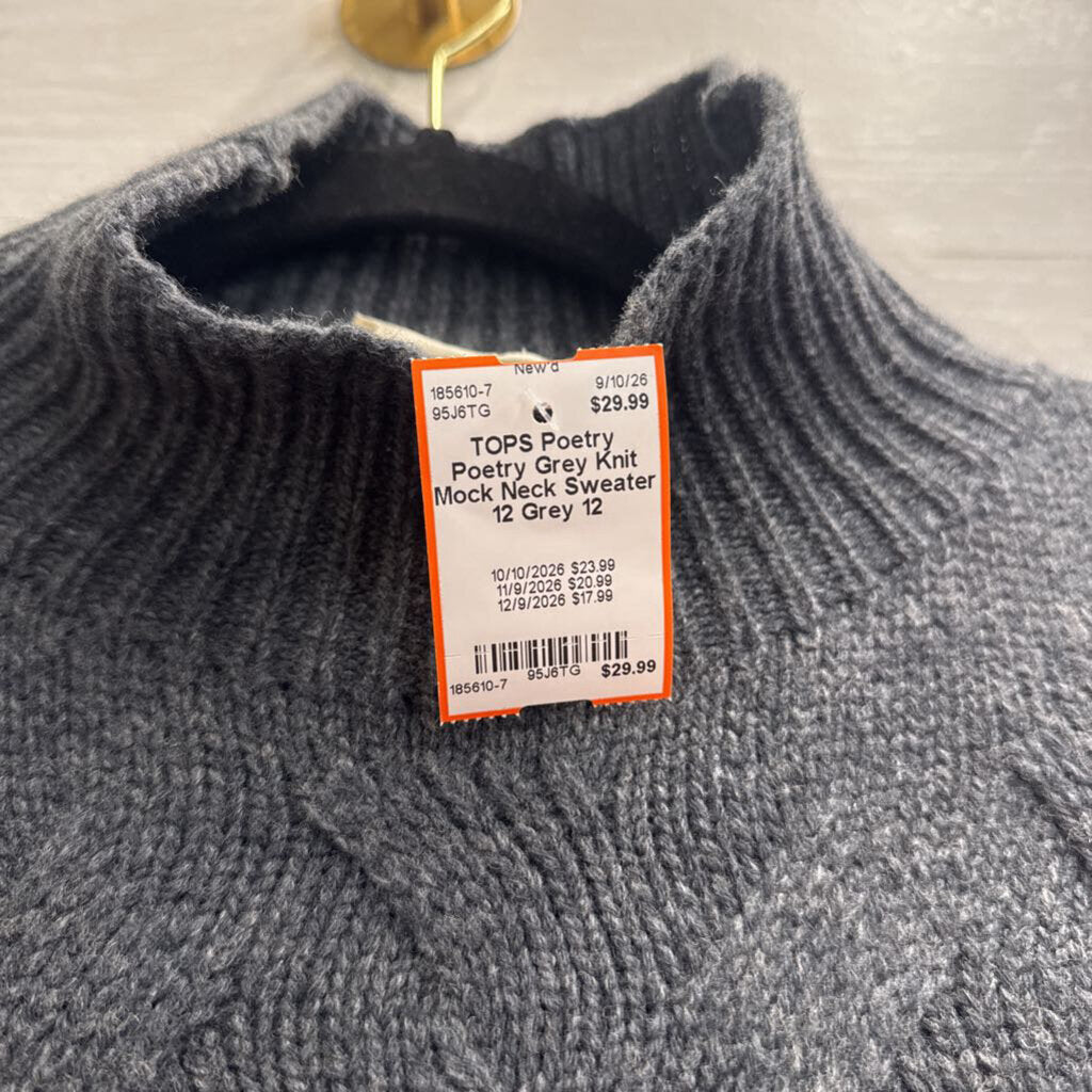 Poetry Grey Knit Mock Neck Sweater 12