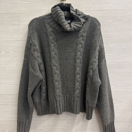 Calvin Klein Grey Cable Knit Turtleneck Sweater Medium