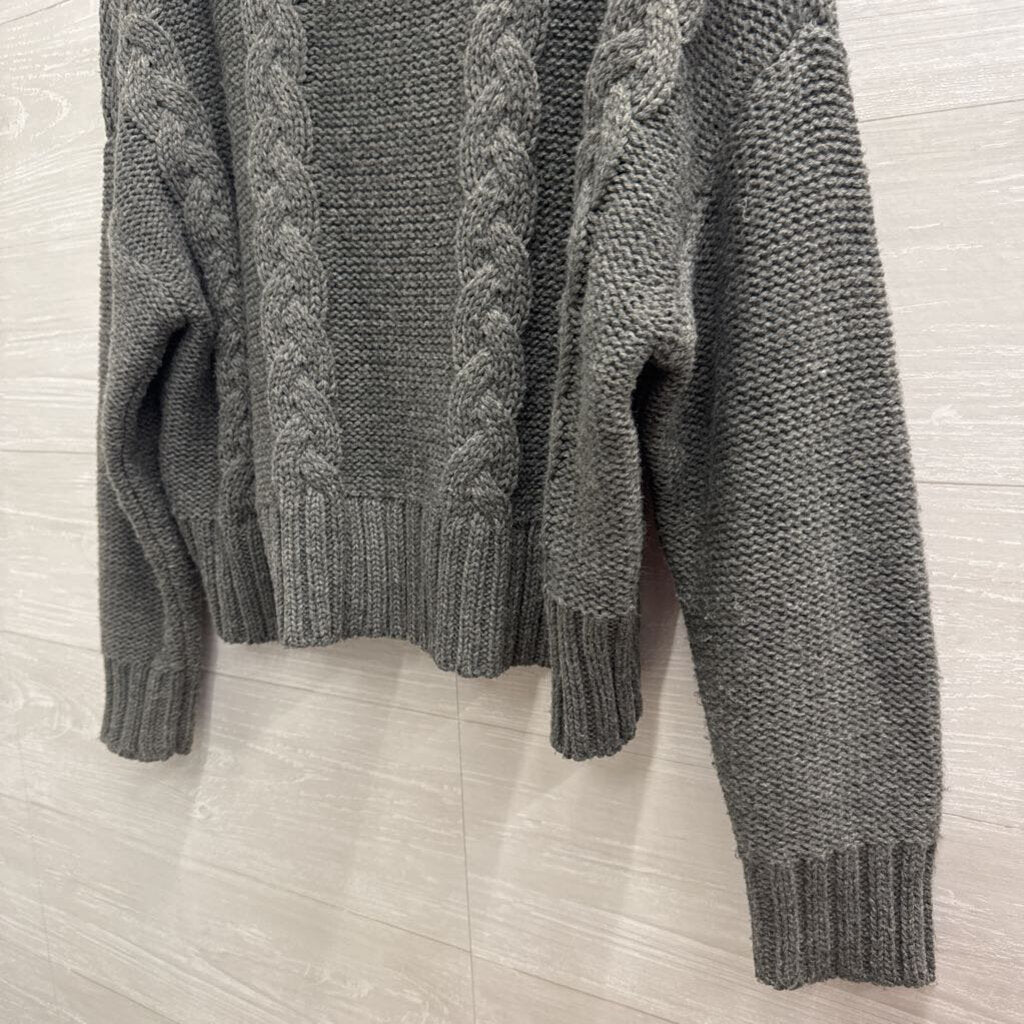 Calvin Klein Grey Cable Knit Turtleneck Sweater Medium