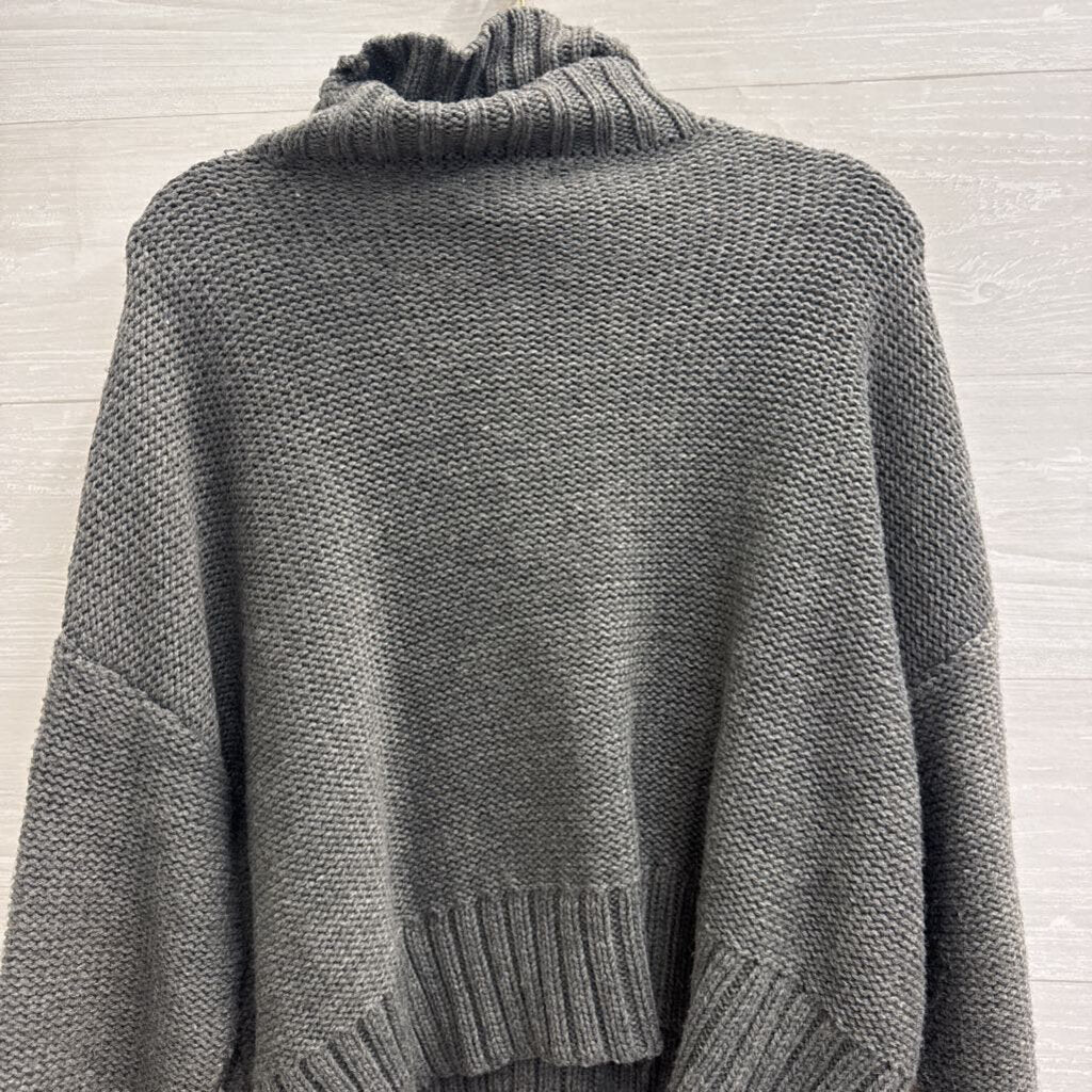 Calvin Klein Grey Cable Knit Turtleneck Sweater Medium