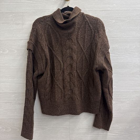 Elie Brown Cable Knit Turtleneck Sweater Large