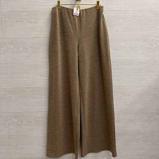 Zara Brown Knit Wide Leg Pull On Pants Medium