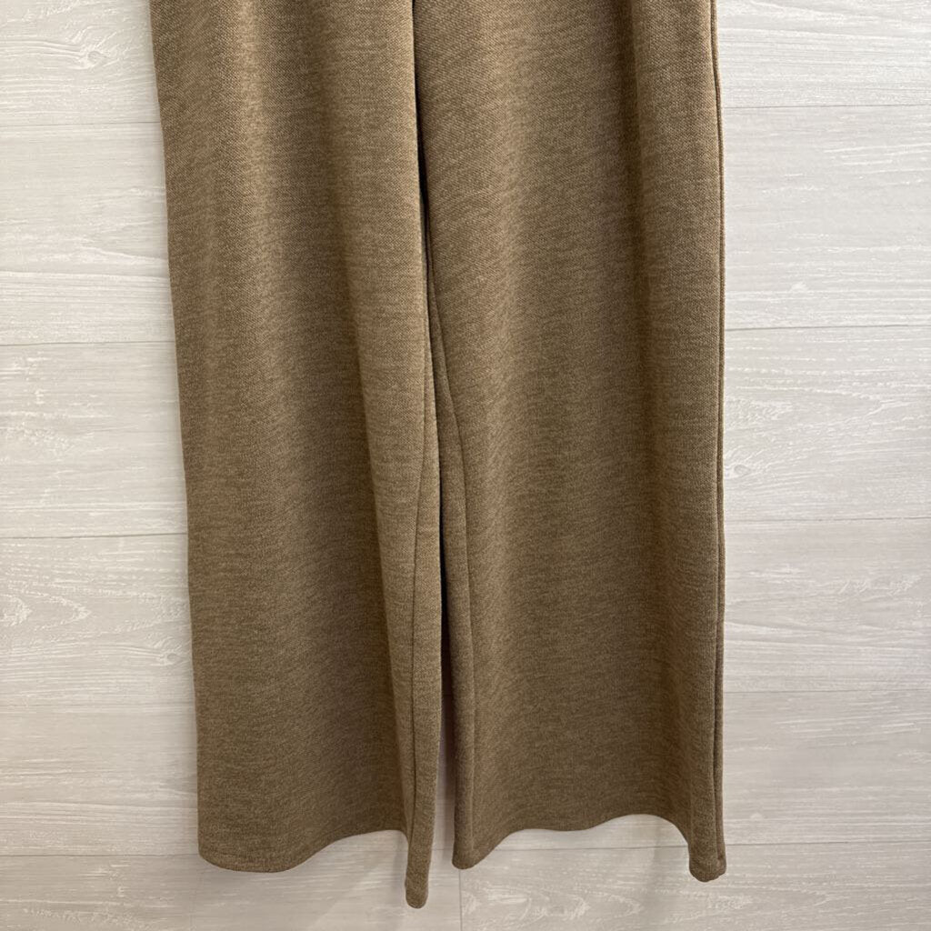 Zara Brown Knit Wide Leg Pull On Pants Medium