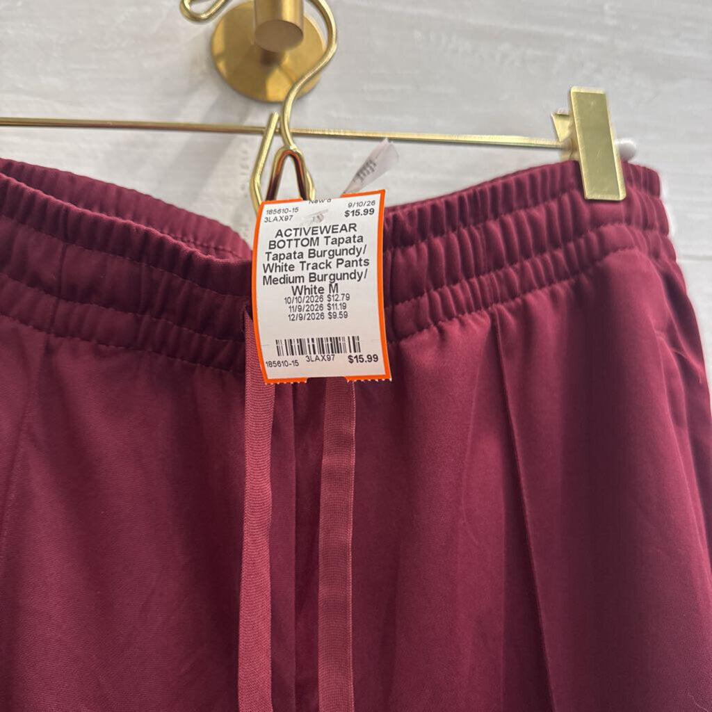 Tapata Burgundy/ White Track Pants Medium