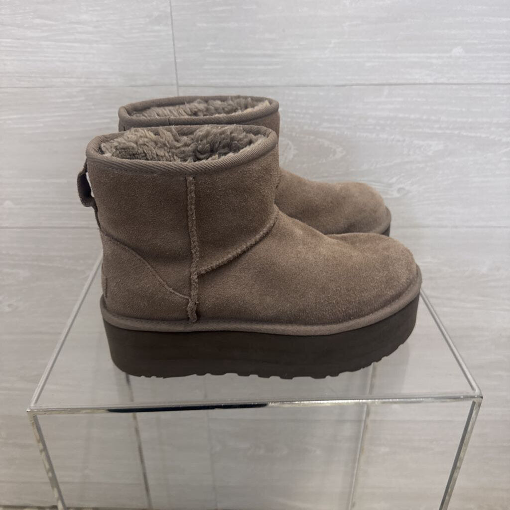 Ugg Grey Classic Mini Platform Boots 7