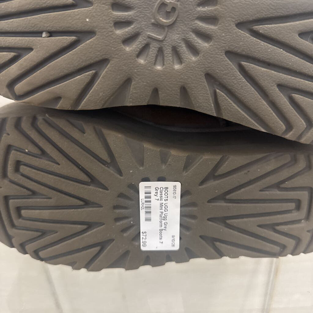 Ugg Grey Classic Mini Platform Boots 7