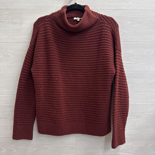Madewell Burgundy Ribbed Knit Mock Neck Sweater Small