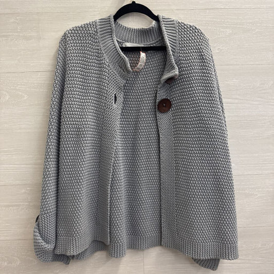 Willow Grey Knit Wooden Button Detail Long Sleeve Sweater Large