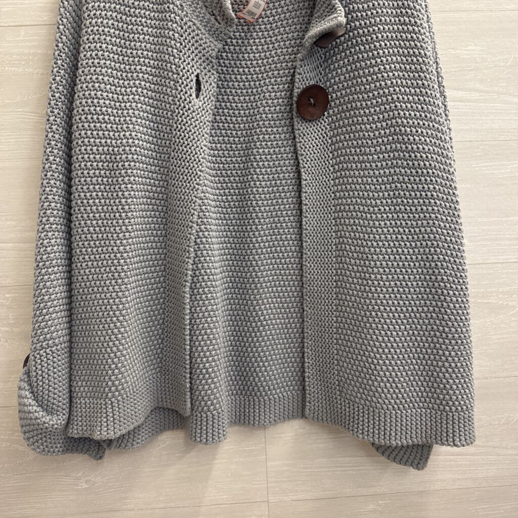 Willow Grey Knit Wooden Button Detail Long Sleeve Sweater Large
