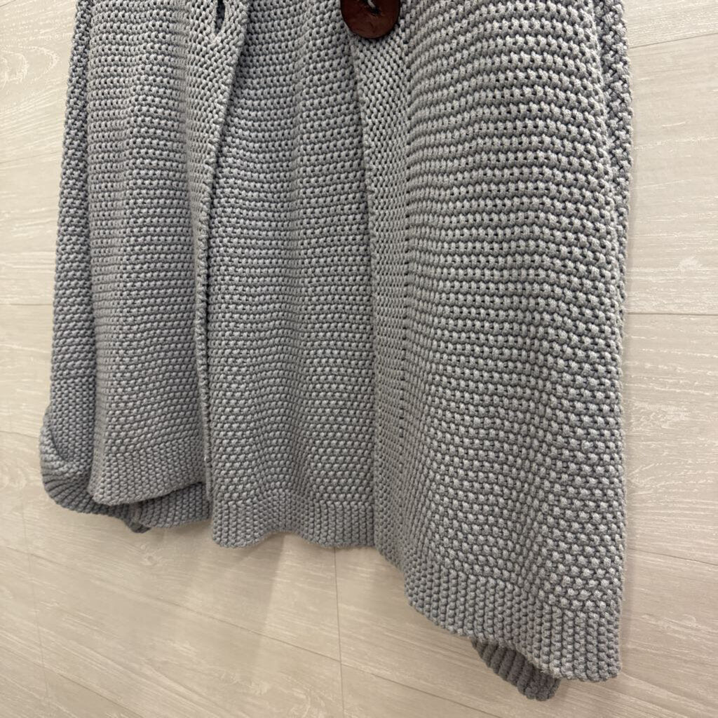 Willow Grey Knit Wooden Button Detail Long Sleeve Sweater Large