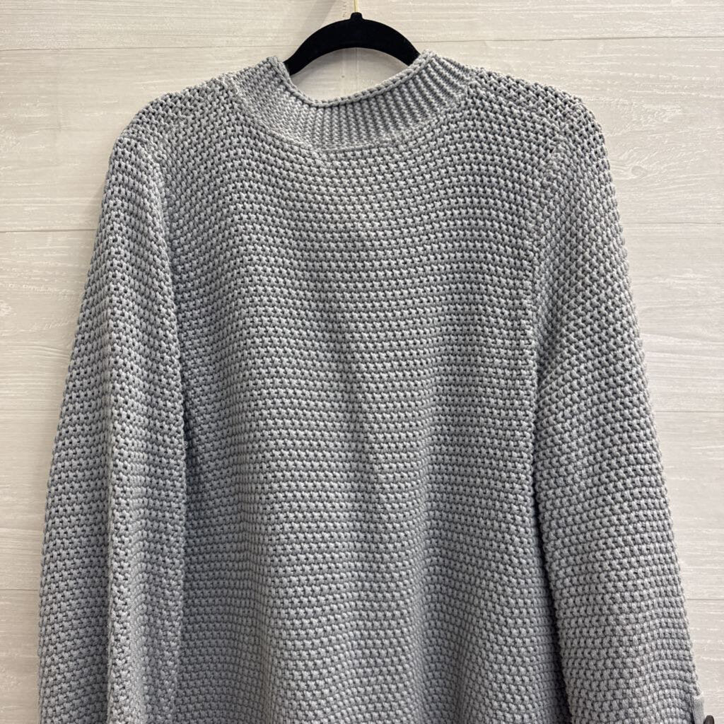 Willow Grey Knit Wooden Button Detail Long Sleeve Sweater Large