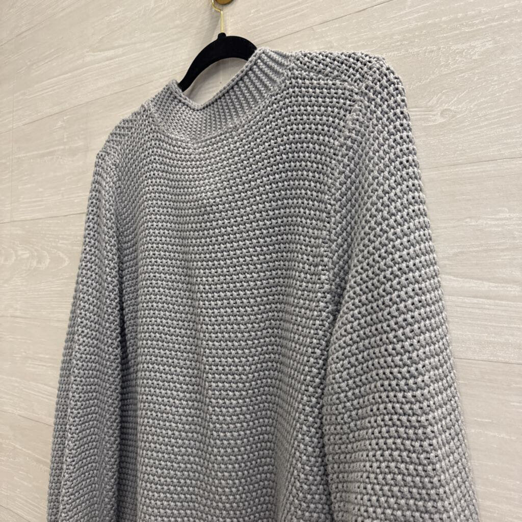 Willow Grey Knit Wooden Button Detail Long Sleeve Sweater Large