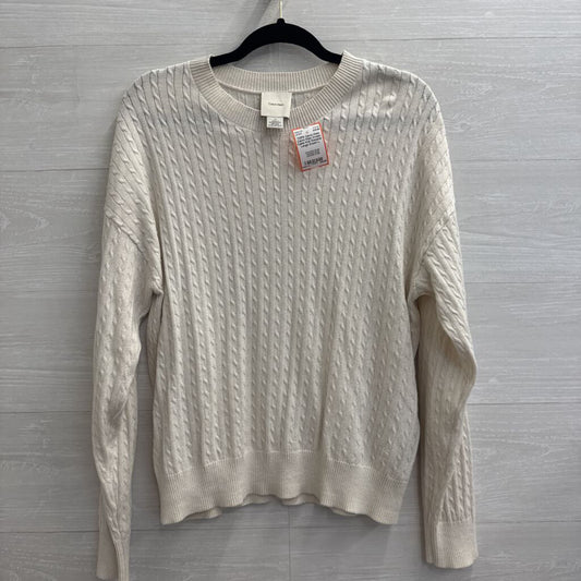Calvin Klein Cream Cable Knit Sweater Large