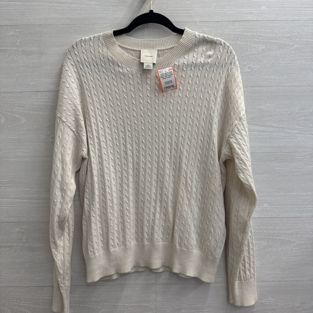 Calvin Klein Cream Cable Knit Sweater Large
