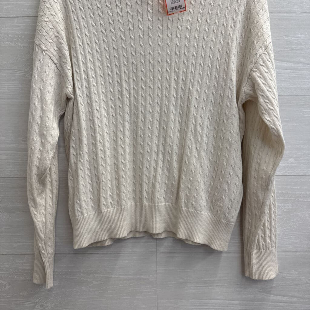 Calvin Klein Cream Cable Knit Sweater Large