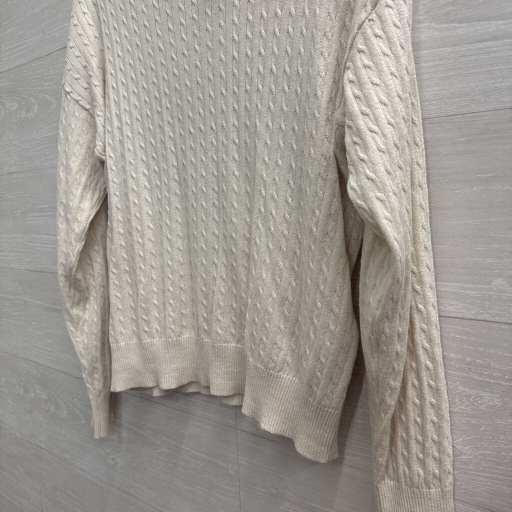 Calvin Klein Cream Cable Knit Sweater Large