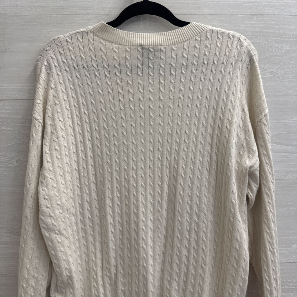 Calvin Klein Cream Cable Knit Sweater Large