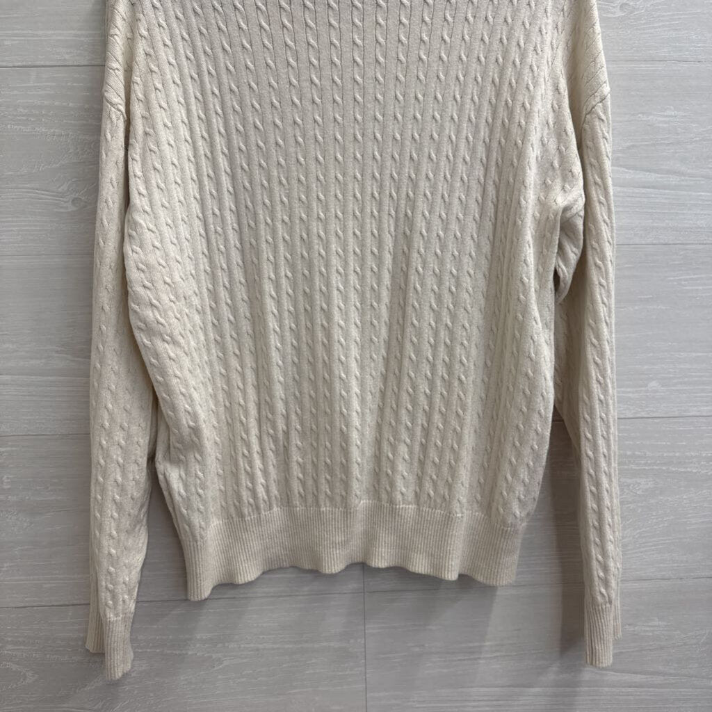 Calvin Klein Cream Cable Knit Sweater Large