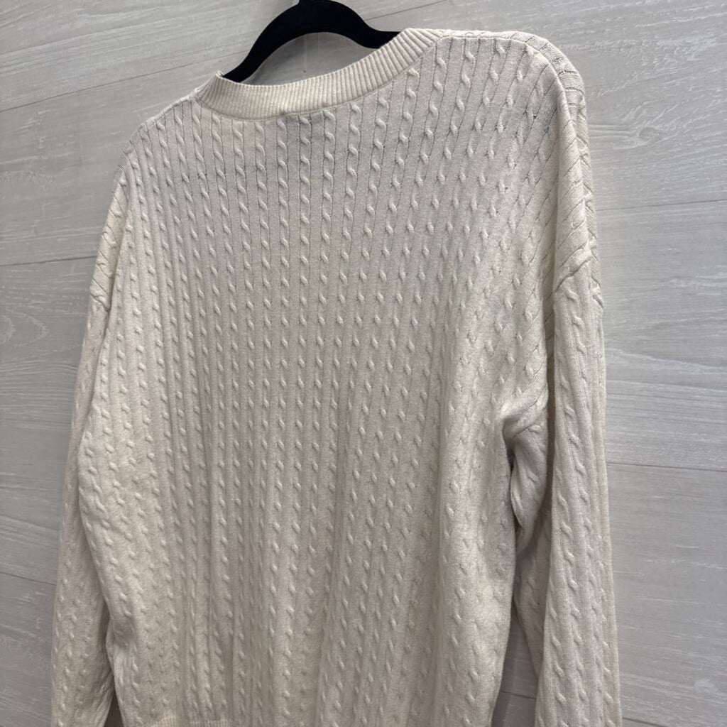 Calvin Klein Cream Cable Knit Sweater Large