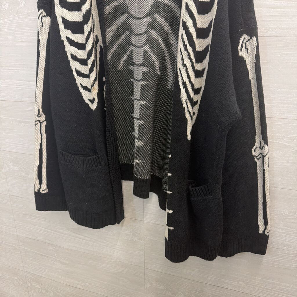 American Eagle Black/ White Knit Skeleton Cardigan Sweater XXL