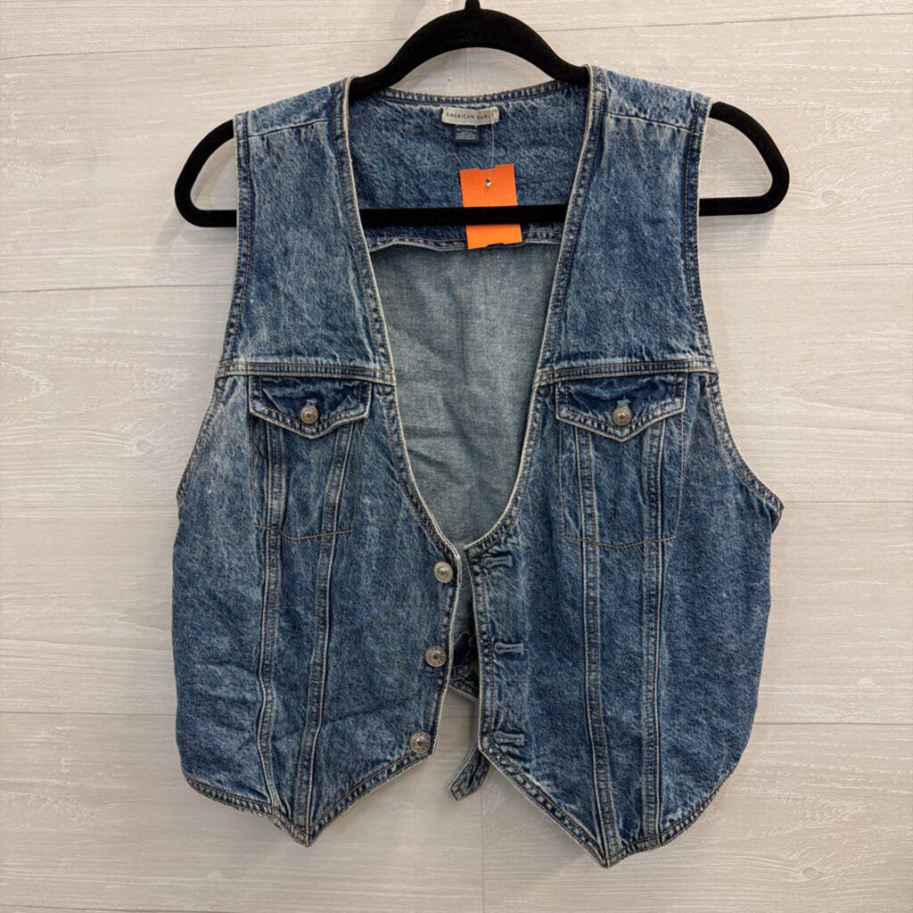 American Eagle Medium Wash Denim Vest Top Extra Large
