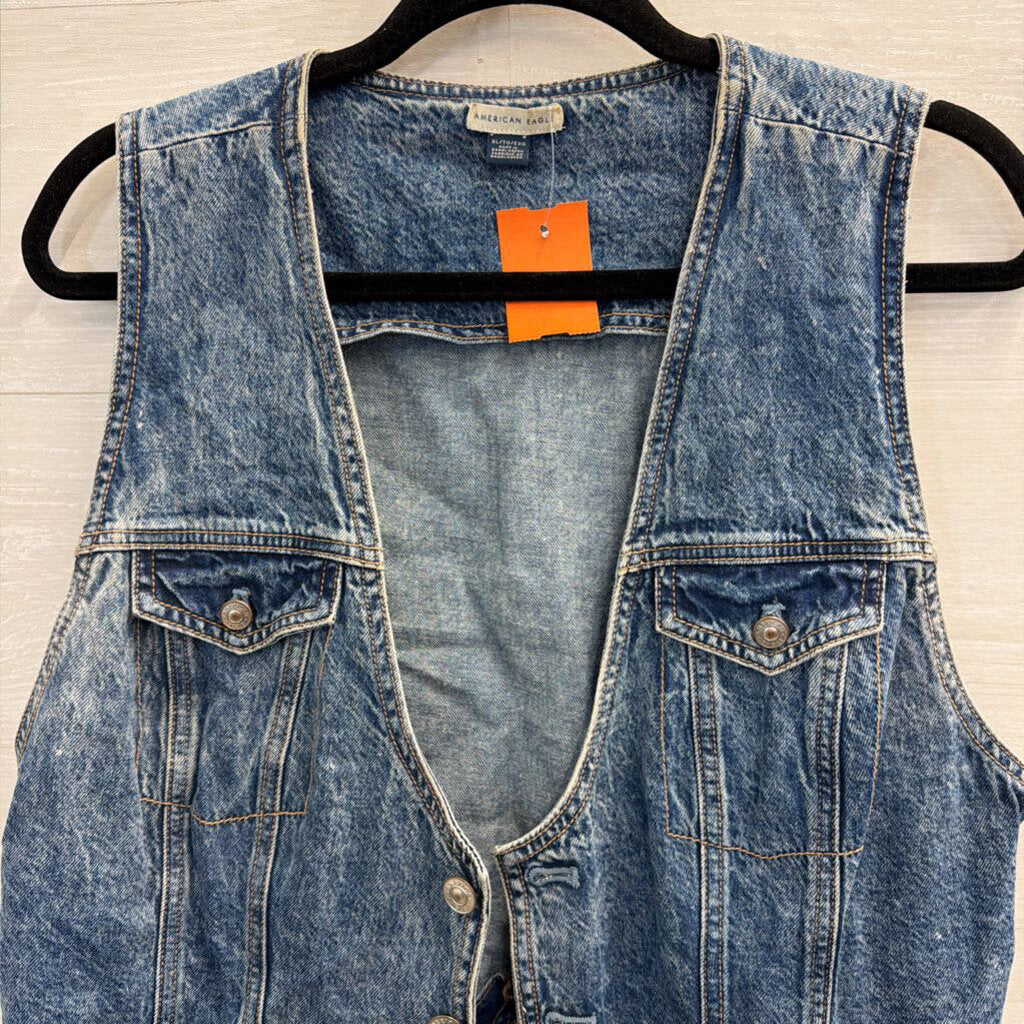 American Eagle Medium Wash Denim Vest Top Extra Large