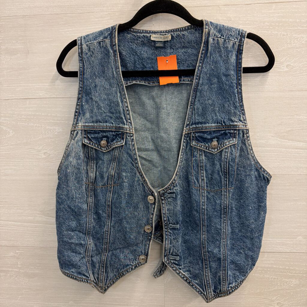 American Eagle Medium Wash Denim Vest Top Extra Large