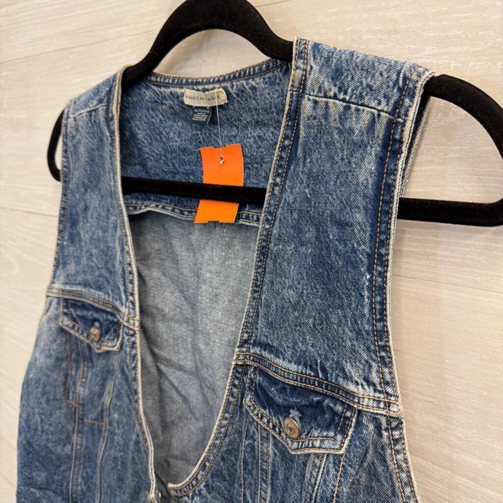 American Eagle Medium Wash Denim Vest Top Extra Large