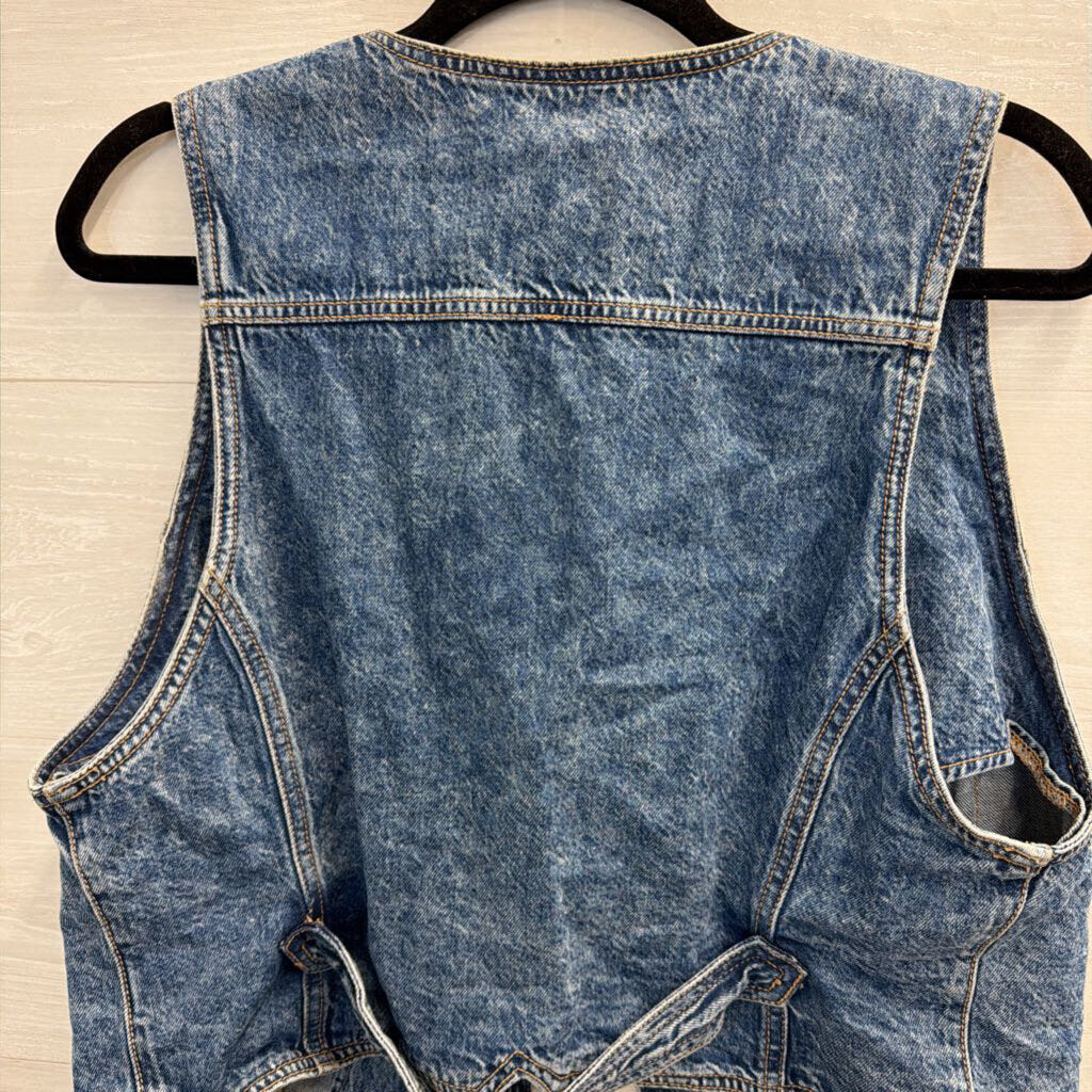 American Eagle Medium Wash Denim Vest Top Extra Large