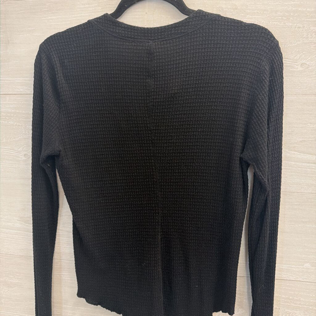 Intimately Free People Black Long Sleeve Henley Top Large