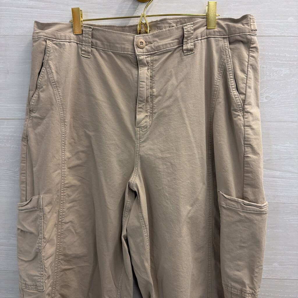 American Eagle Beige Barrel Side Pocket Pants 16