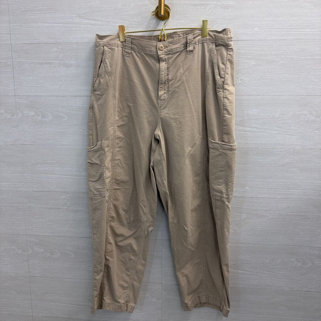 American Eagle Beige Barrel Side Pocket Pants 16