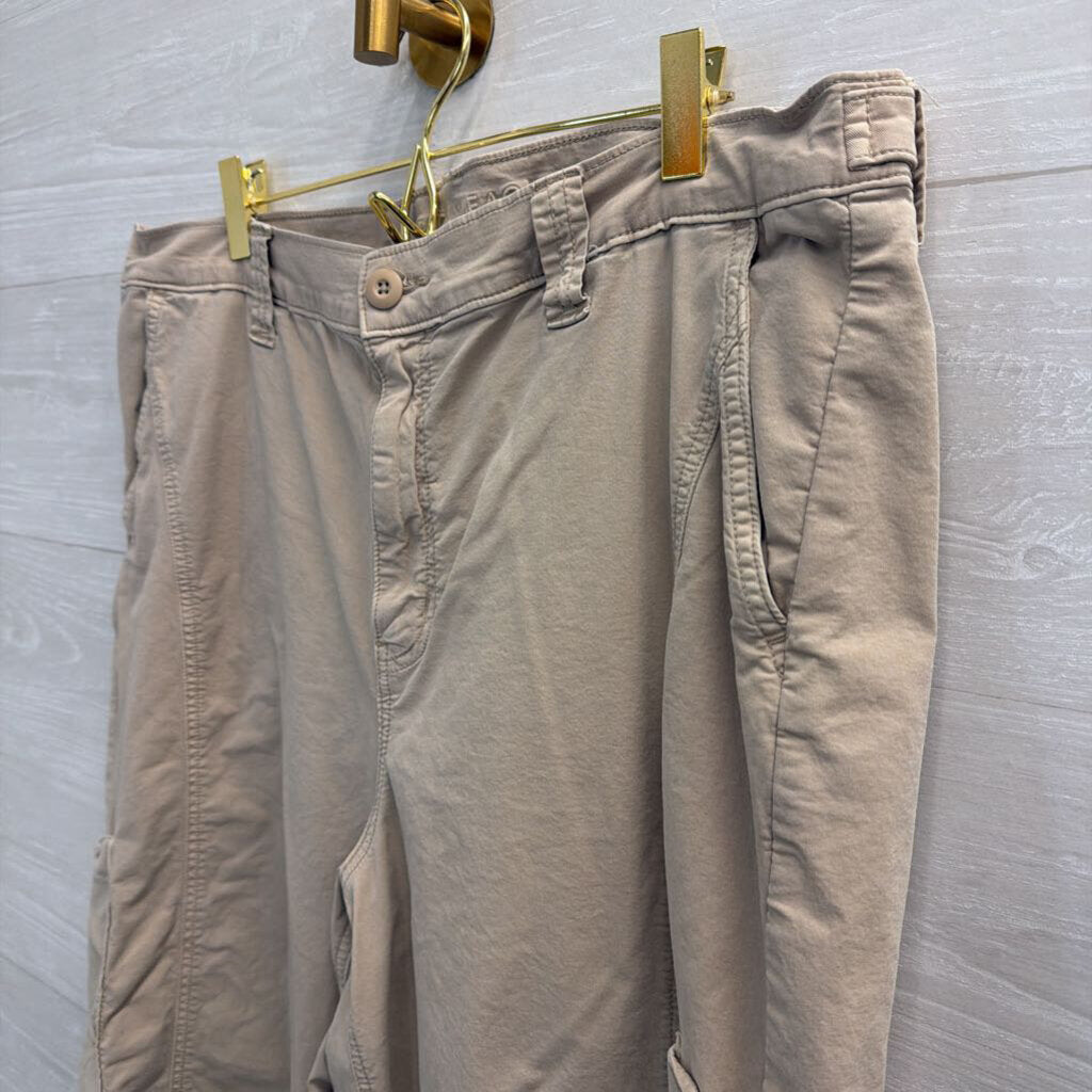 American Eagle Beige Barrel Side Pocket Pants 16