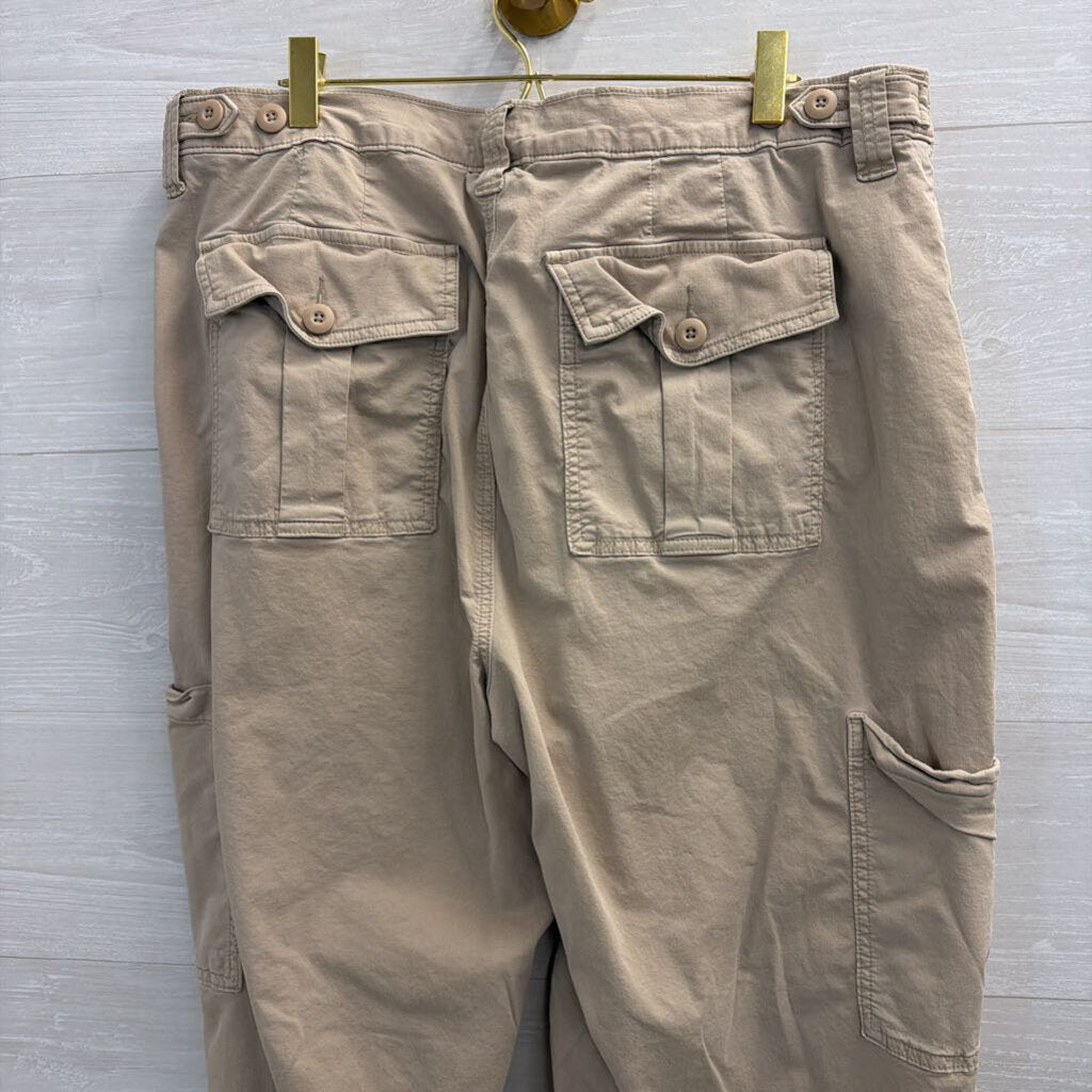 American Eagle Beige Barrel Side Pocket Pants 16