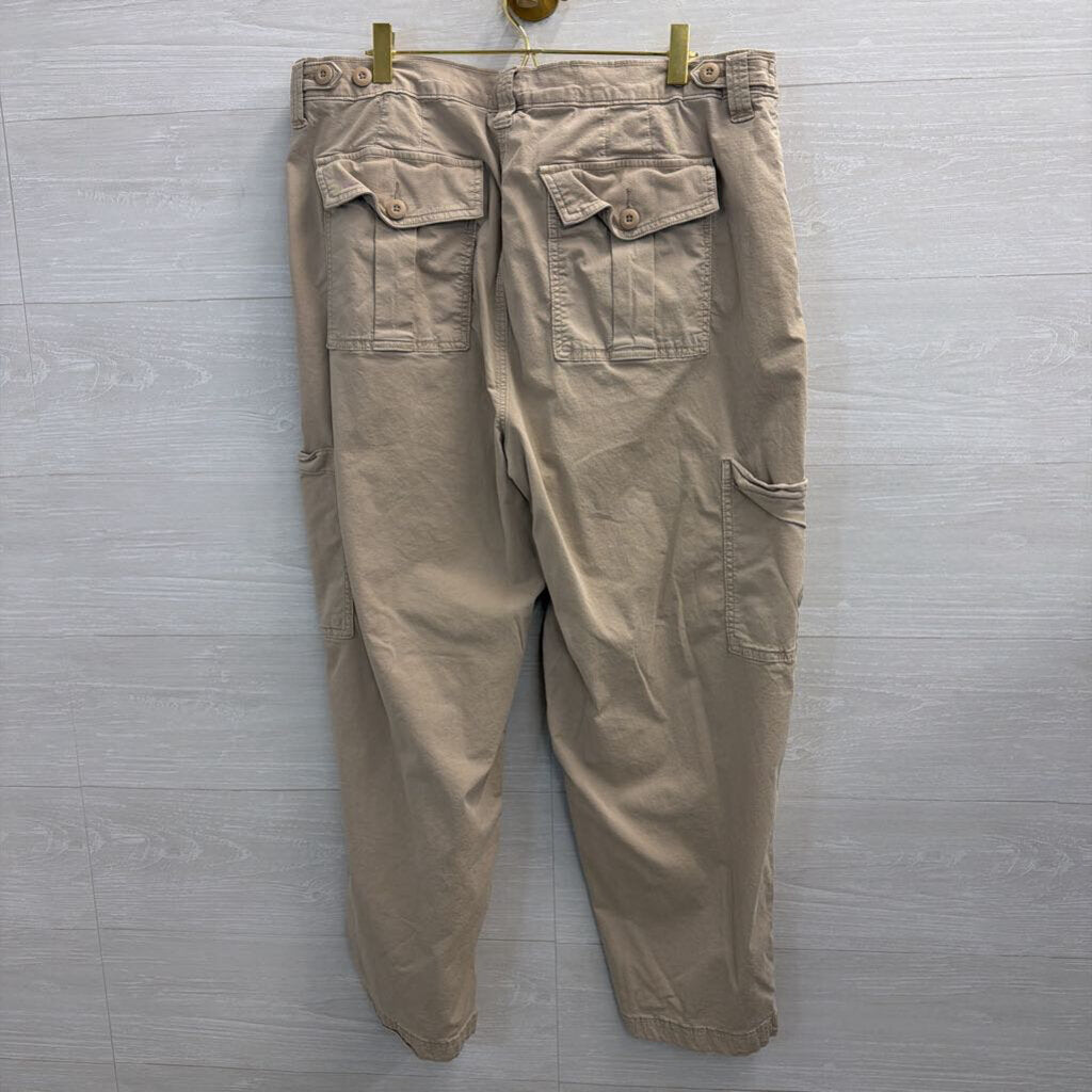 American Eagle Beige Barrel Side Pocket Pants 16