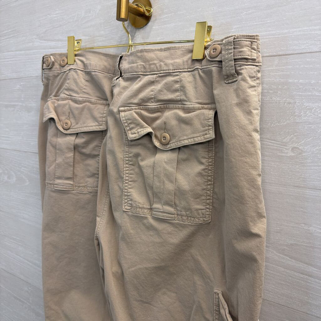 American Eagle Beige Barrel Side Pocket Pants 16