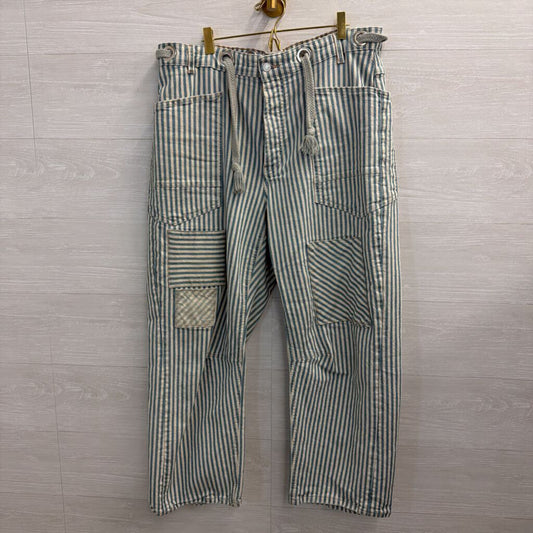 We The Free White/ Blue Striped Moxie Railroad Low Slung Pants 31