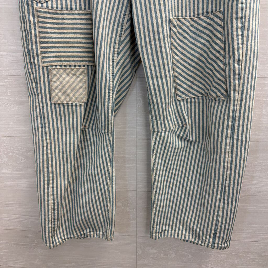 We The Free White/ Blue Striped Moxie Railroad Low Slung Pants 31