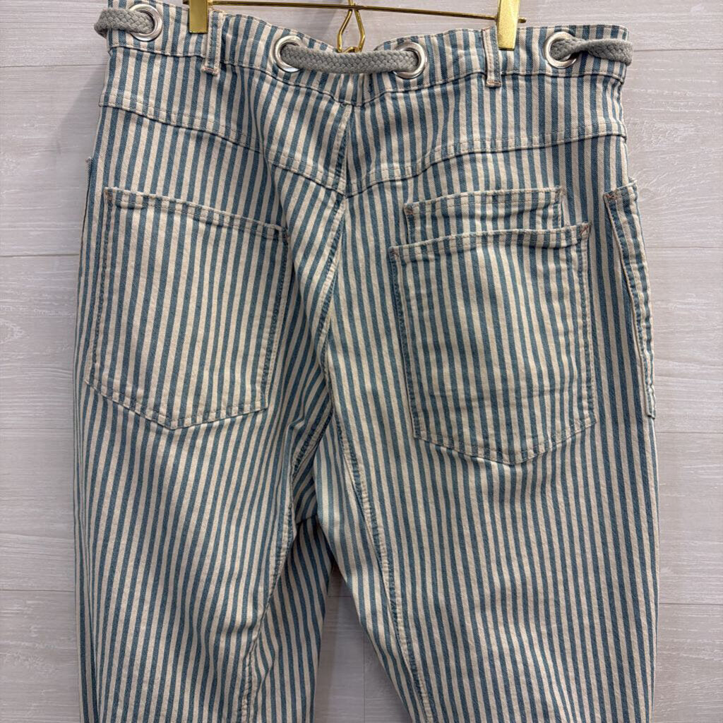 We The Free White/ Blue Striped Moxie Railroad Low Slung Pants 31