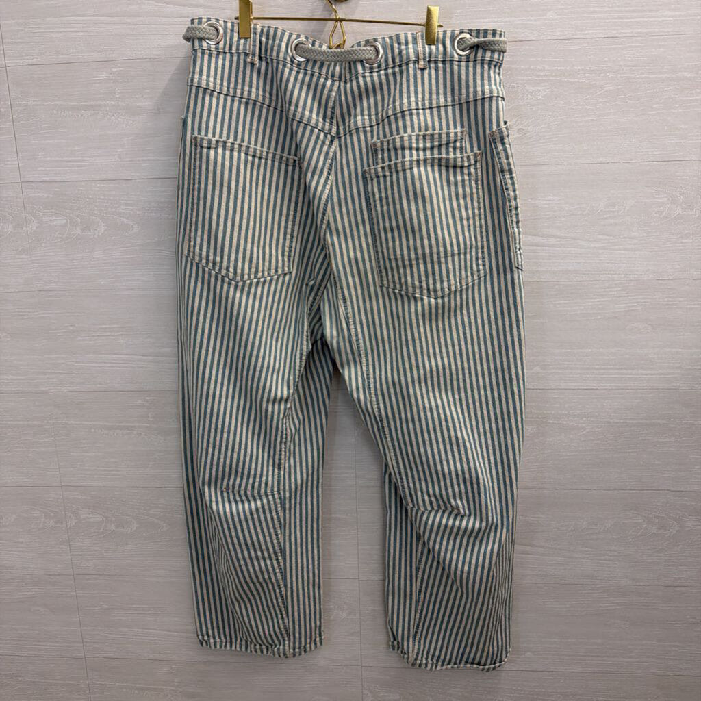 We The Free White/ Blue Striped Moxie Railroad Low Slung Pants 31