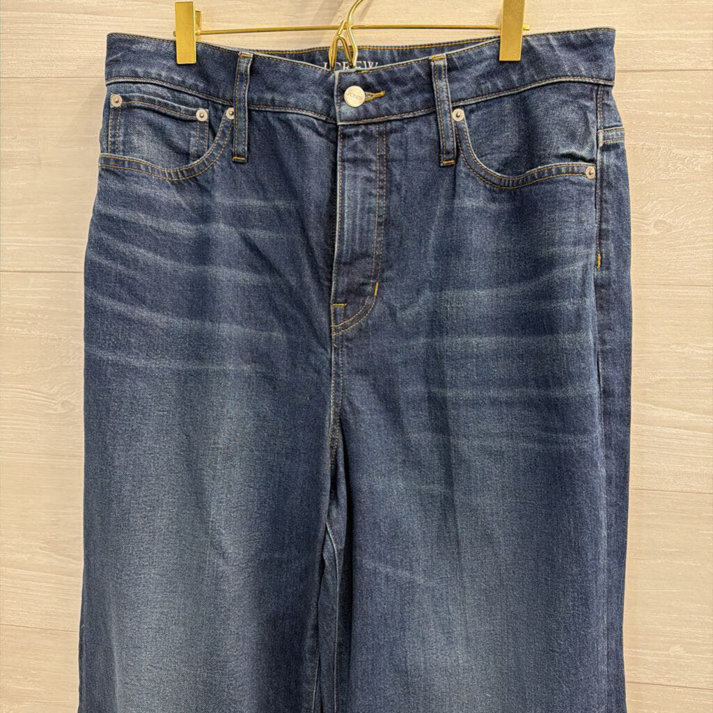 J Crew Dark Wash 96 Curvy Denim Trouser Jeans 32