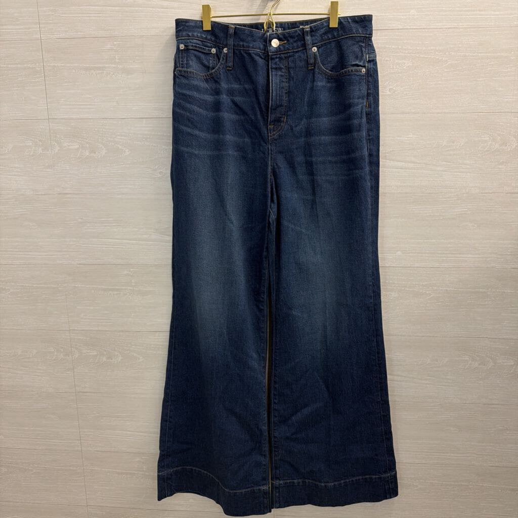 J Crew Dark Wash 96 Curvy Denim Trouser Jeans 32