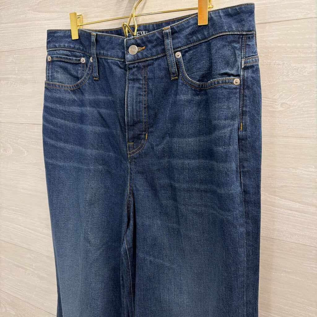 J Crew Dark Wash 96 Curvy Denim Trouser Jeans 32