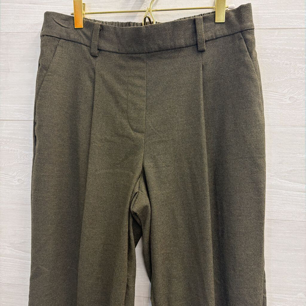 Loft Green Straight Leg Pull On Pants Medium