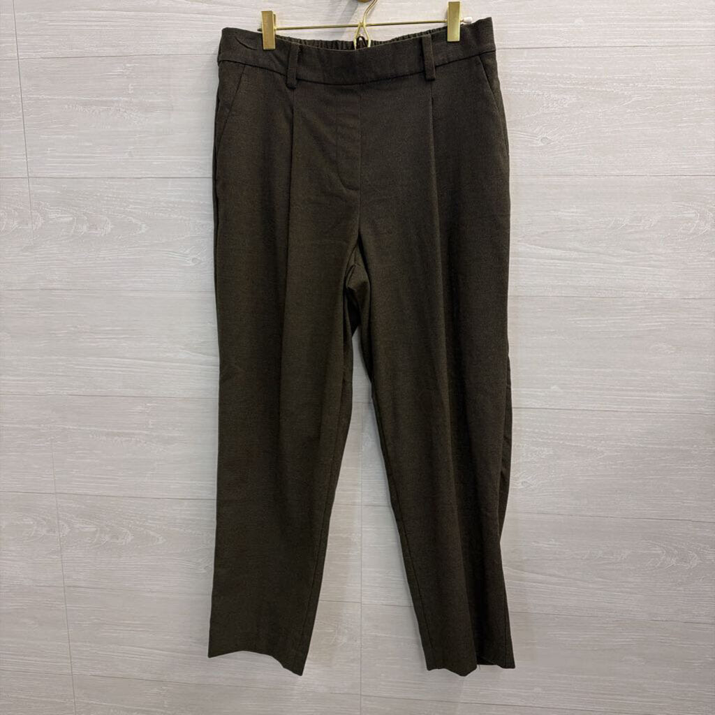 Loft Green Straight Leg Pull On Pants Medium