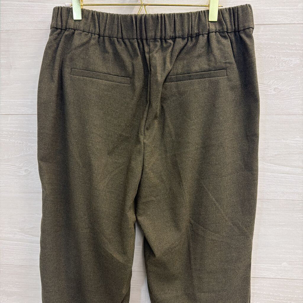 Loft Green Straight Leg Pull On Pants Medium